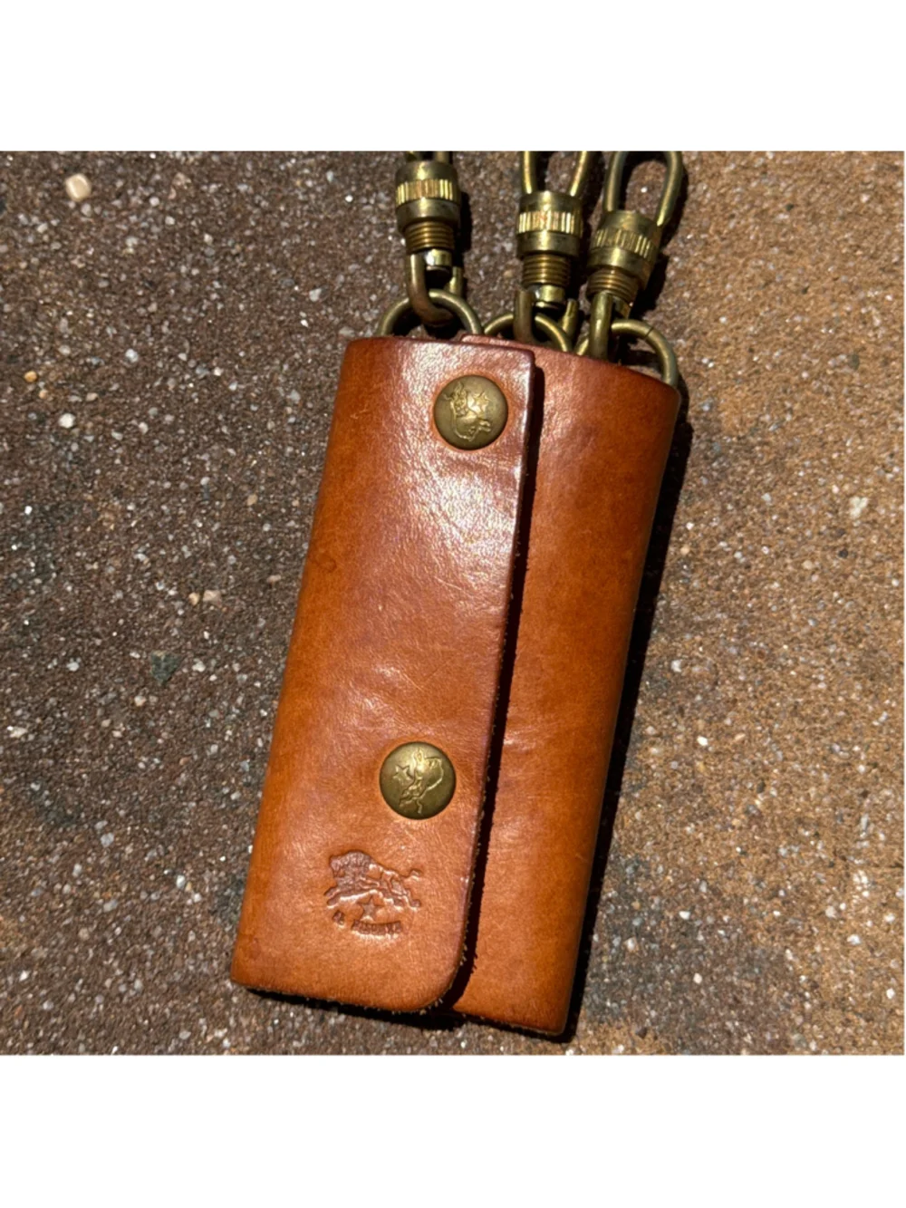 Il Bisonte Leather Key Holder One Size Brown Golde